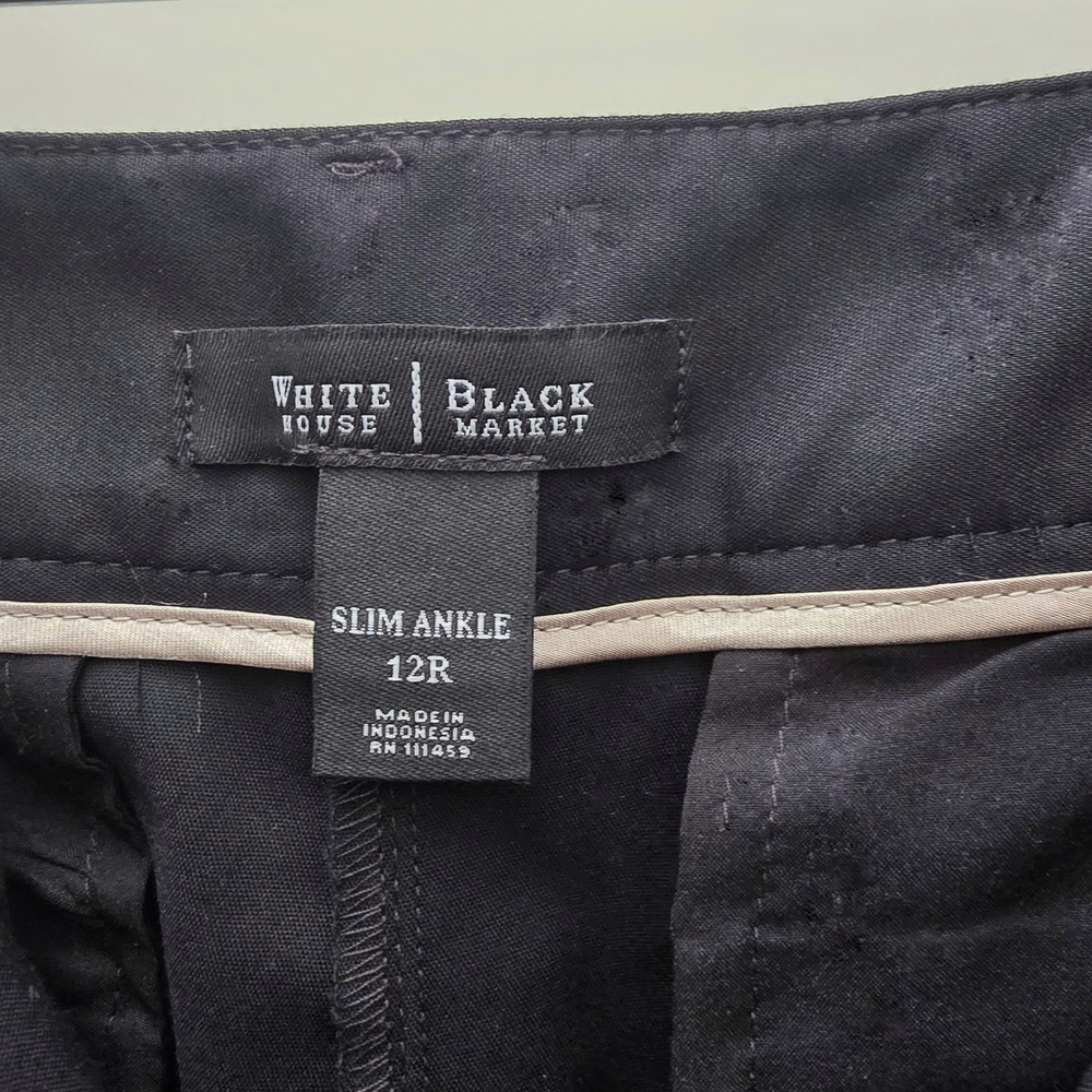 White House Black Market Slim Ankle Pants size 12 (this brand runs small).